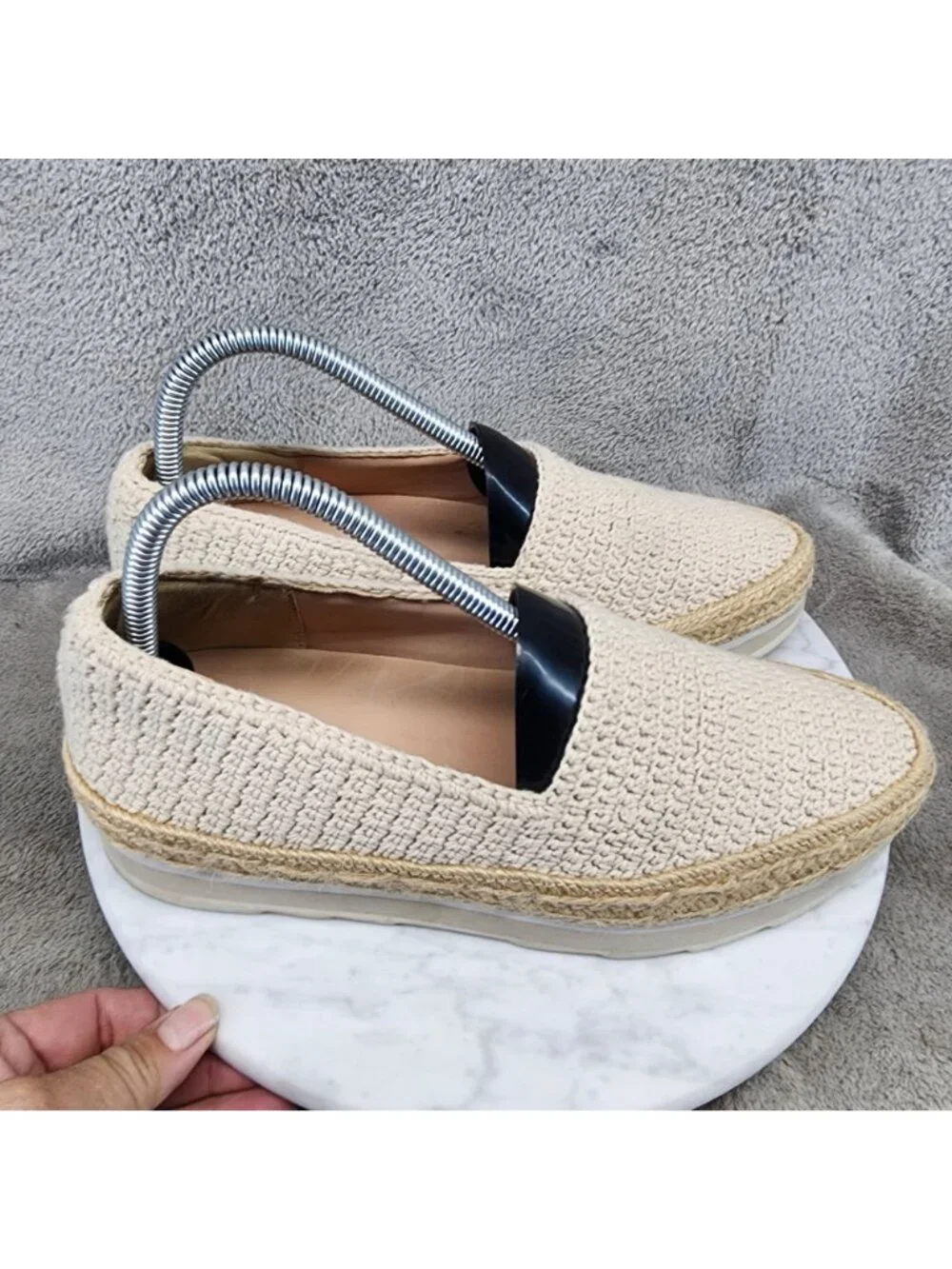Louise et Cie Shoes Womens Size 8 Calum Cream Crochet Espadrille Flats *Read*